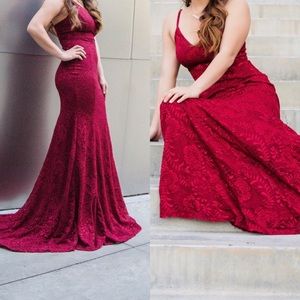 Red Lace Prom Dress